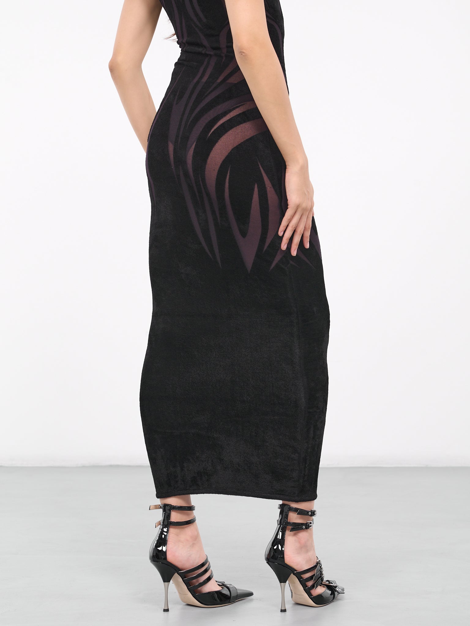 Abstract Organza Dress (2R015421108-BLACK)