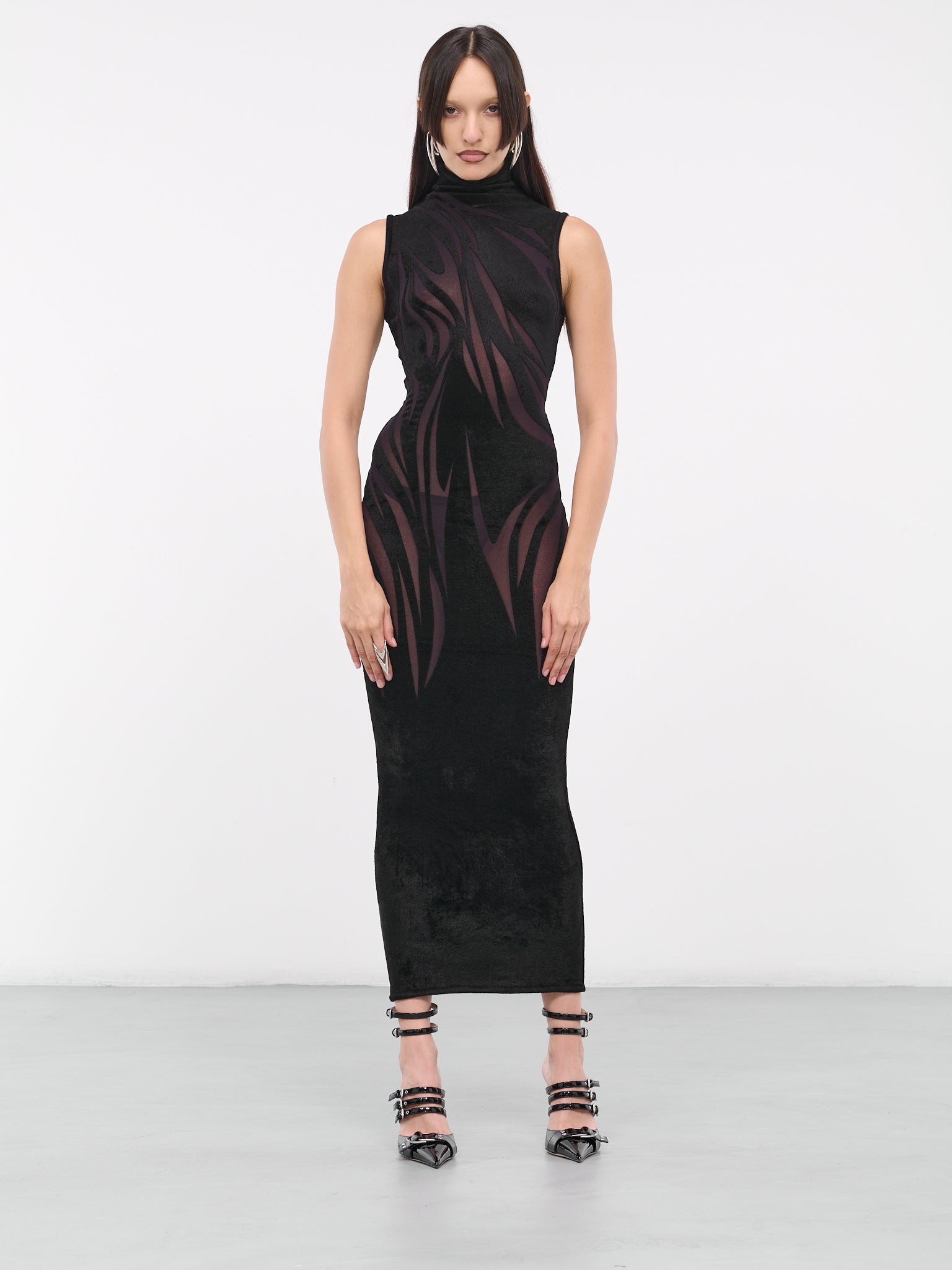 Abstract Organza Dress (2R015421108-BLACK)