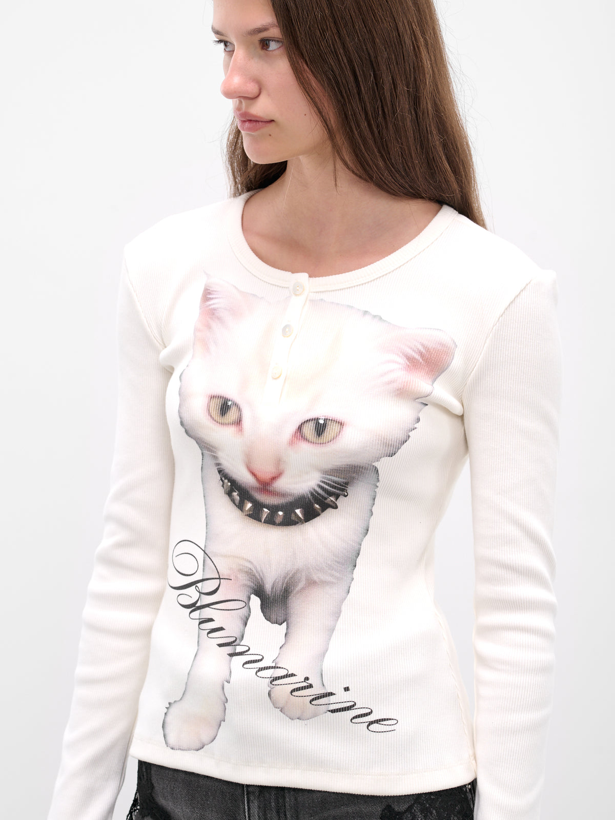 White Cat Graphic Long Sleeve (2T100A-C1031-NATURAL-WHITE-N)
