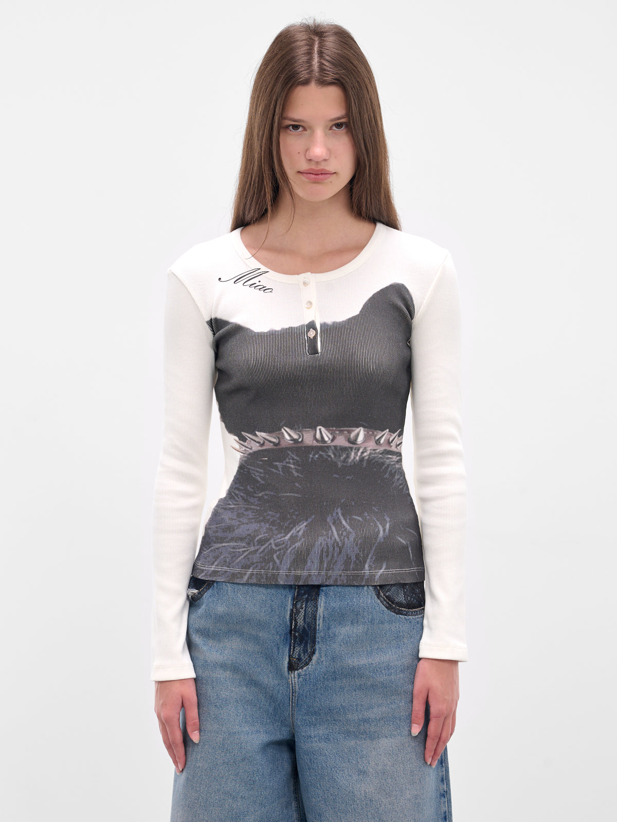 White Cat Graphic Long Sleeve (2T100A-C1039-NATURAL-WHITE)