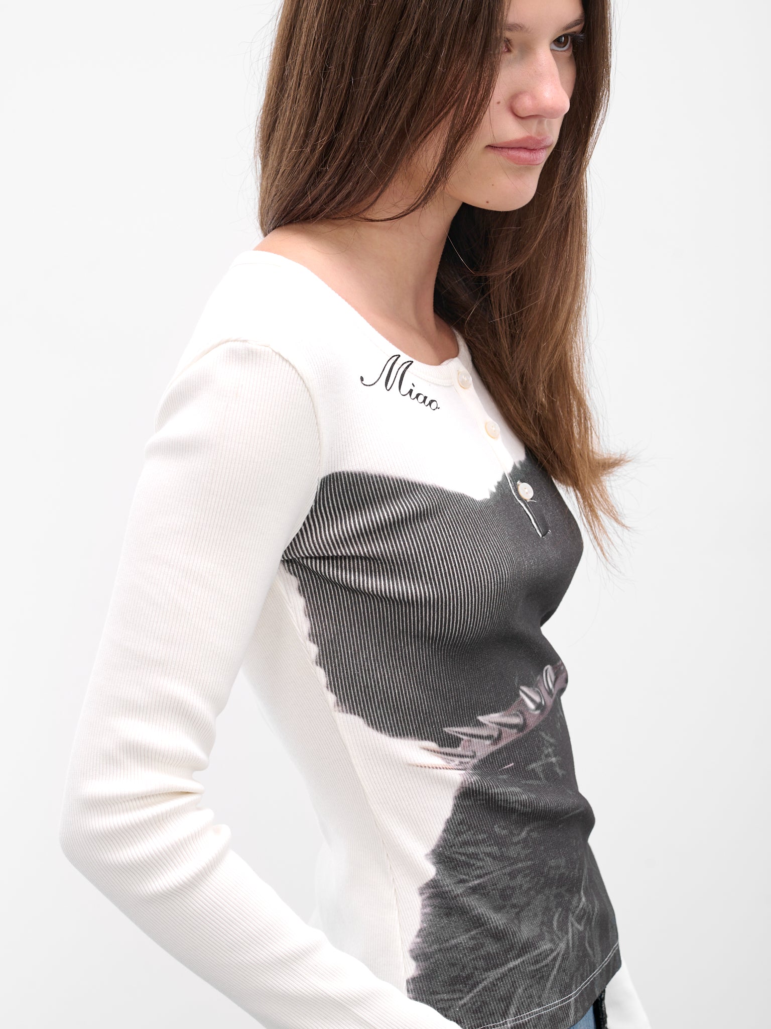 White Cat Graphic Long Sleeve (2T100A-C1039-NATURAL-WHITE)