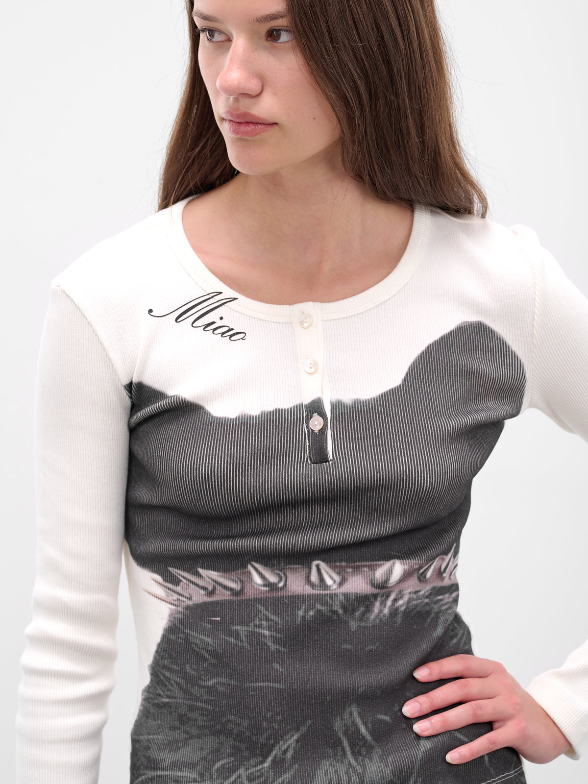 White Cat Graphic Long Sleeve (2T100A-C1039-NATURAL-WHITE)