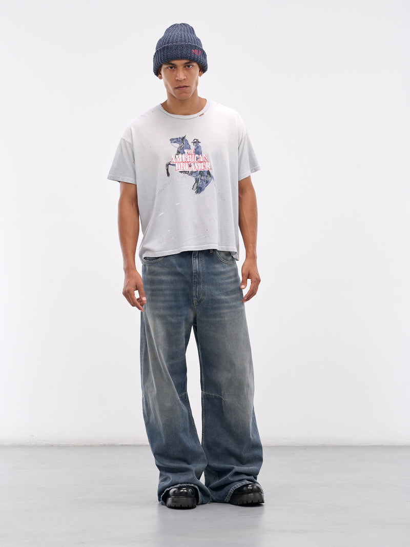 Blue 'American Dreamer' Boxy Tee (2U0011Q3009BBY-BABY-BLUE)