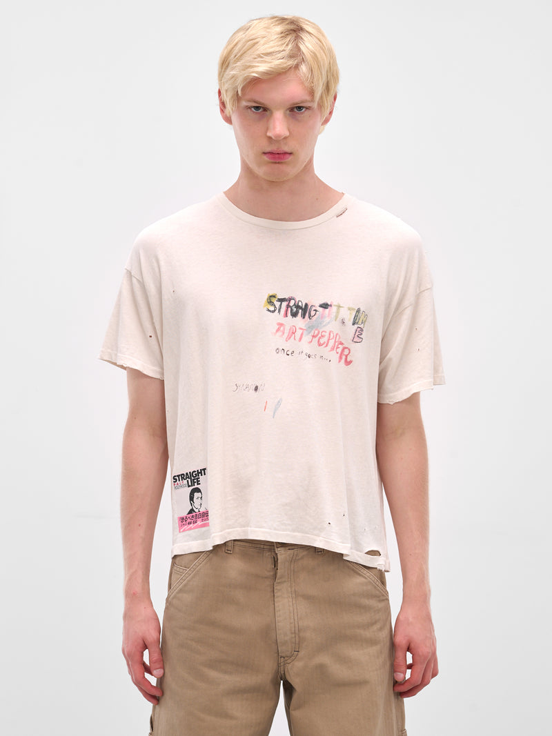 Cream 'Straight Time' Graphic Tee (2U001Q3009VWT-CREAM)