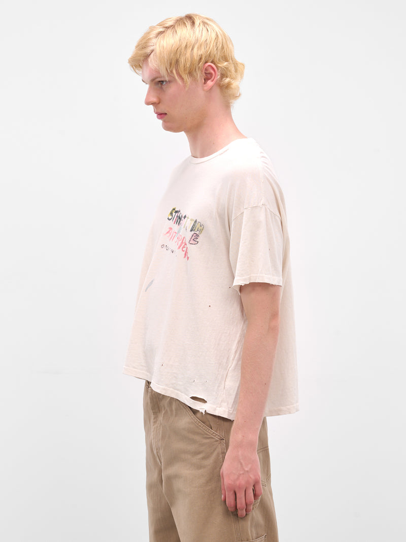 Cream 'Straight Time' Graphic Tee (2U001Q3009VWT-CREAM)