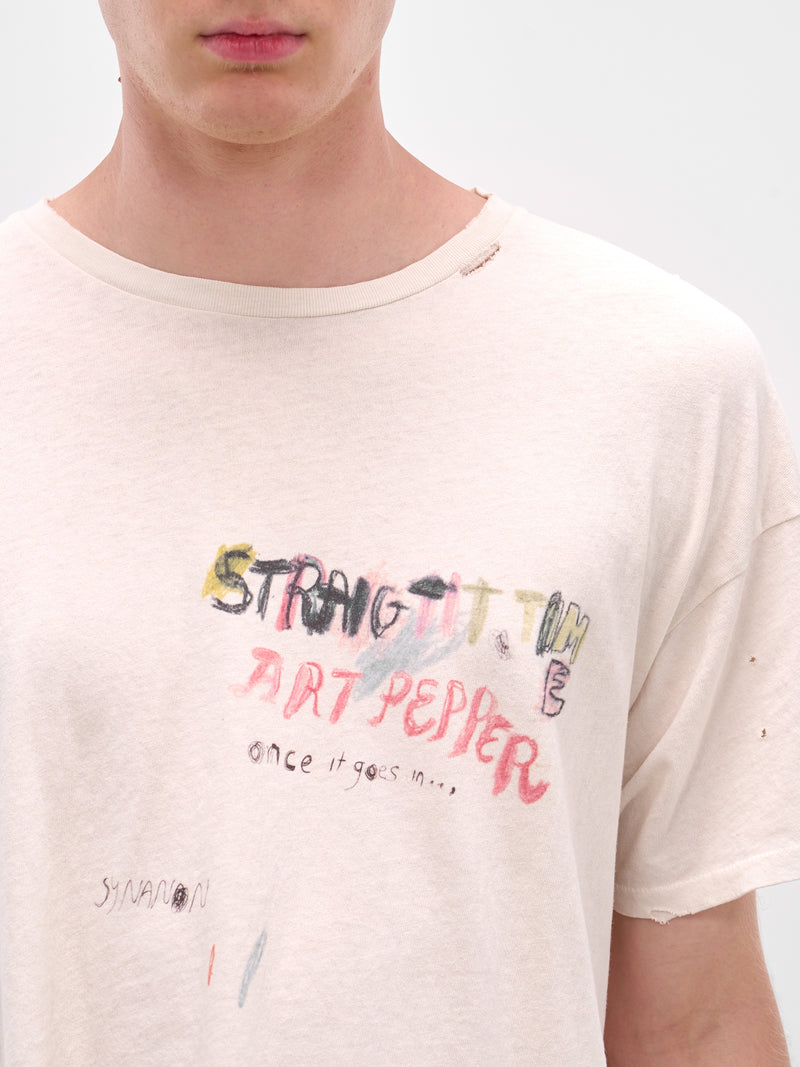 Cream 'Straight Time' Graphic Tee (2U001Q3009VWT-CREAM)