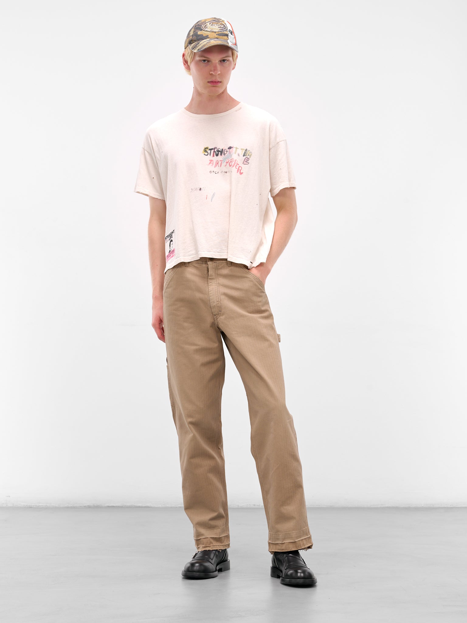 Cream 'Straight Time' Graphic Tee (2U001Q3009VWT-CREAM)