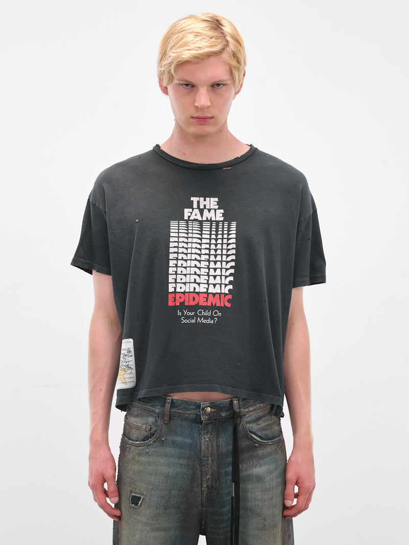Black 'Fame Epidemic' Graphic Tee (F2U004Q3009VBK-BLACK)