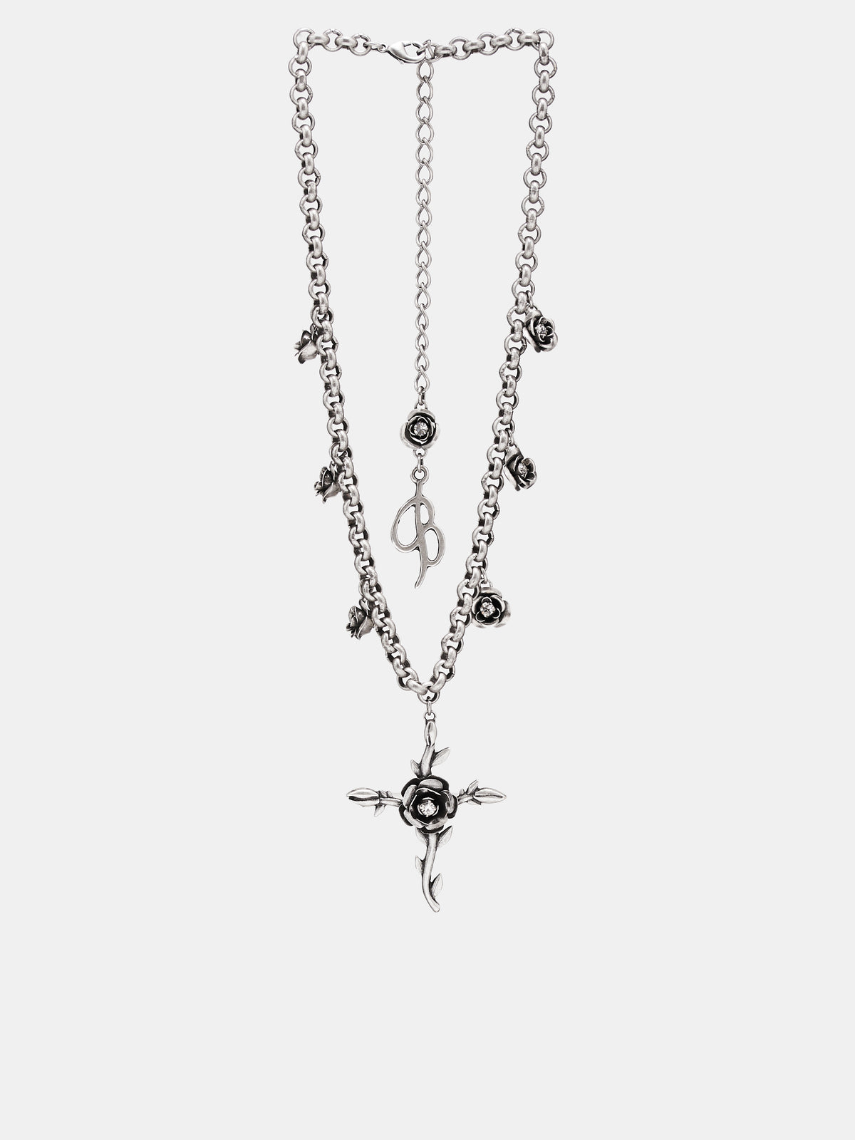 BLUMARINE Rose Cross Necklace | H.Lorenzo - front