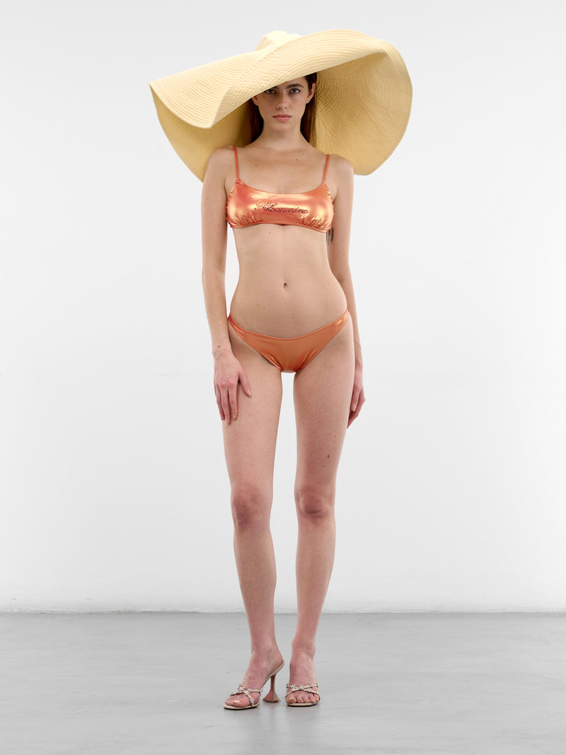 Orange Satin Rhinestone Bikini Bottom (2D026A-N0237-PAPAYA-ORANGE)