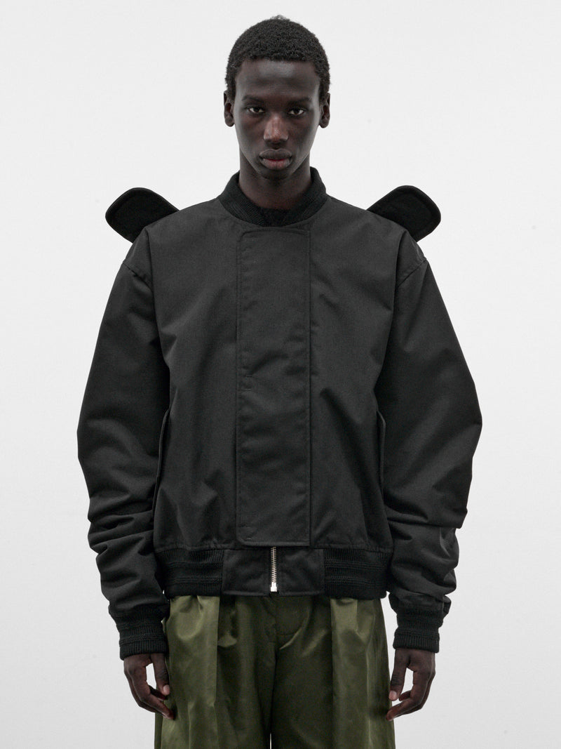 Black Nylon Monster Bomber (3007-MONSTER-CC8-BLACK)