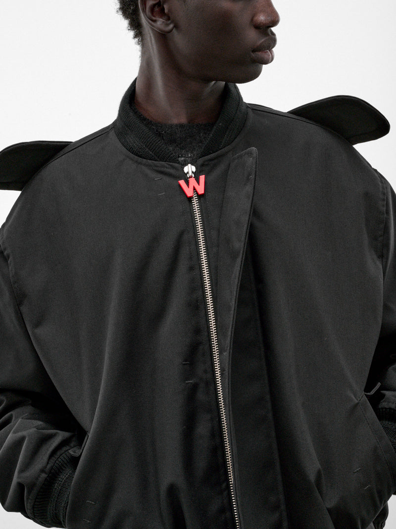 Black Nylon Monster Bomber (3007-MONSTER-CC8-BLACK)