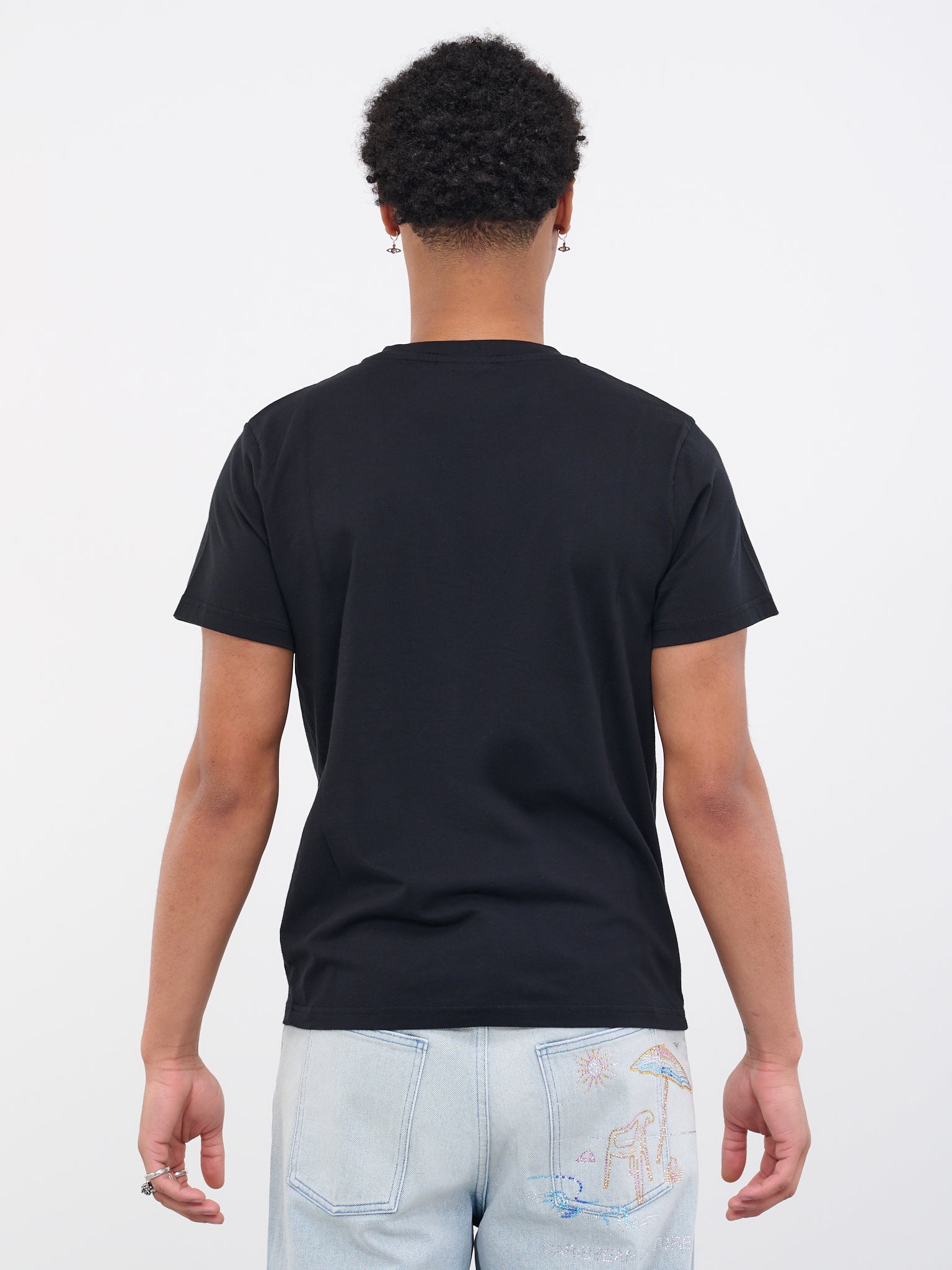 Embellished Dolphin T-Shirt (3016C-J002-BLACK-DOLPHIN)