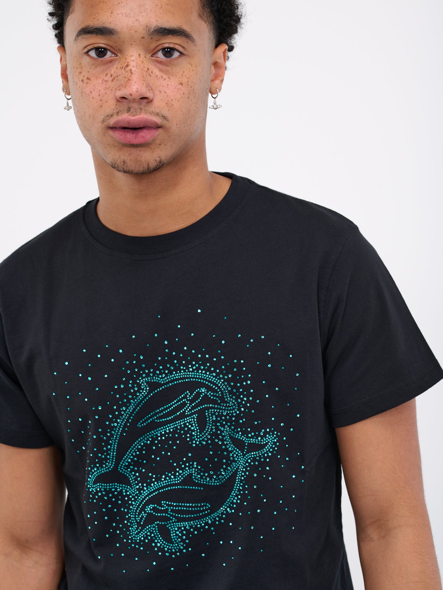 Embellished Dolphin T-Shirt (3016C-J002-BLACK-DOLPHIN)