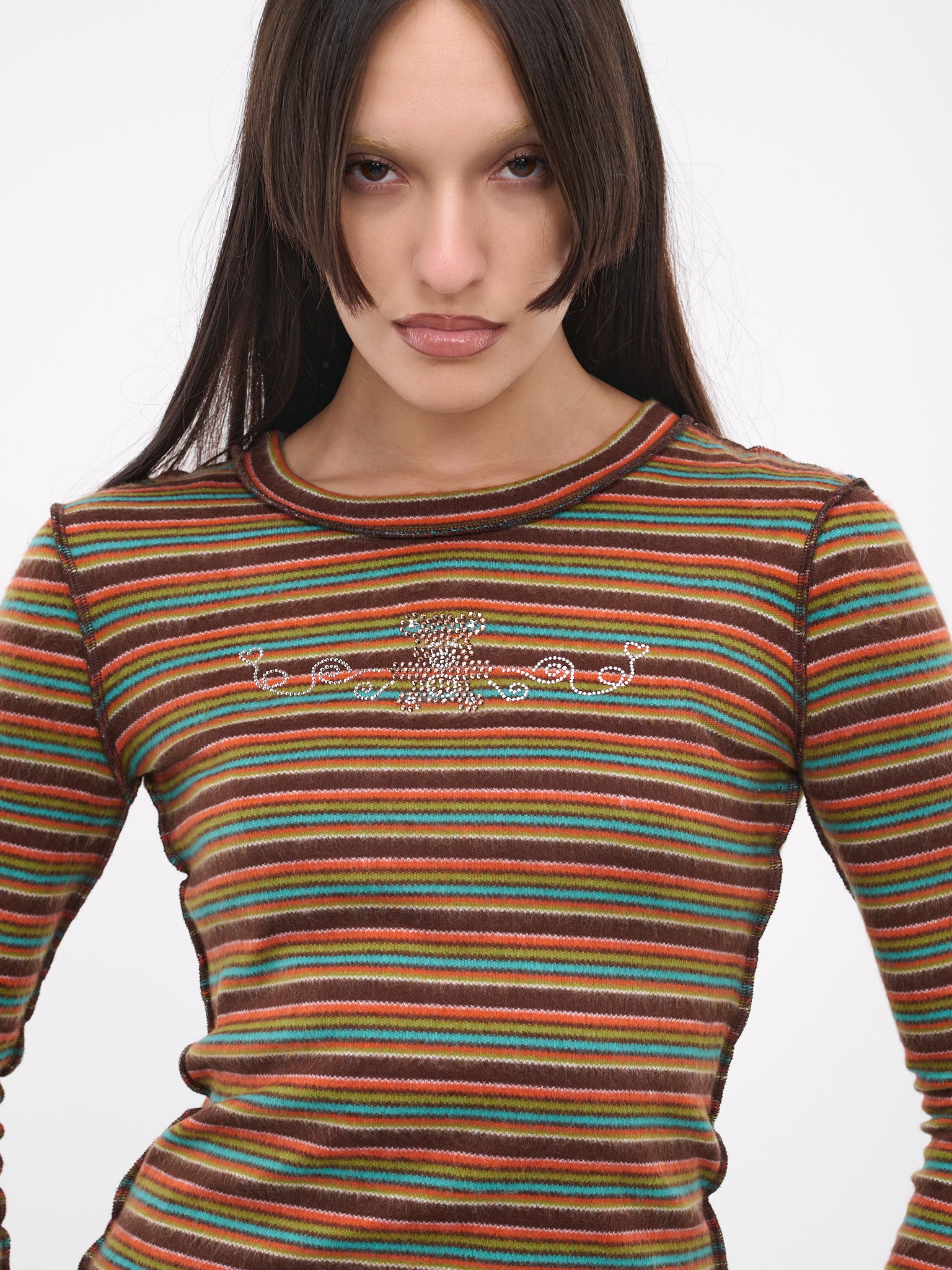 Rhinestone Cardio Tee (3023-TEDDY-STRIPE)