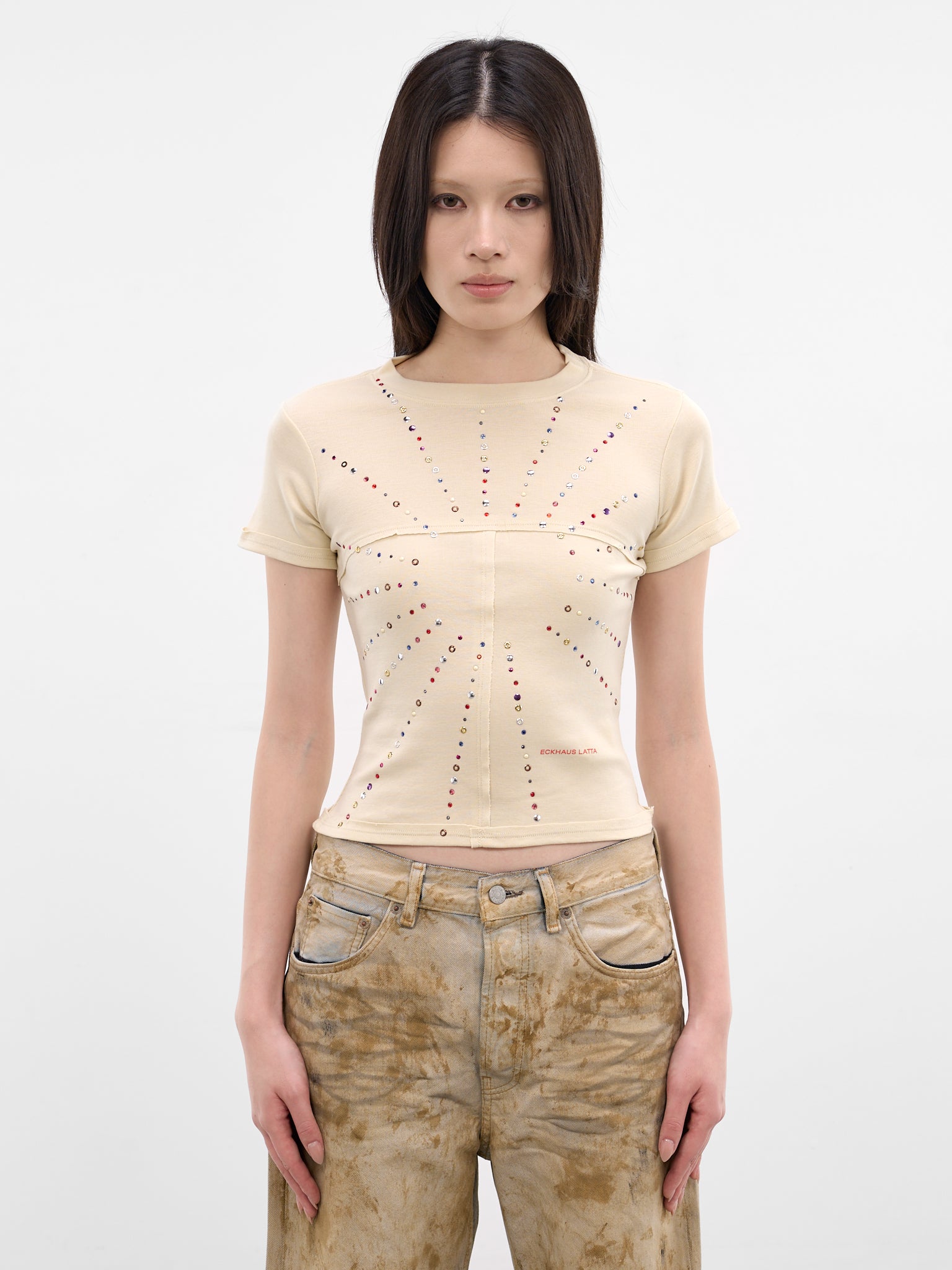 Beige Rib-Knit Baby Tee (303-EL-PS26-SUNBURST)