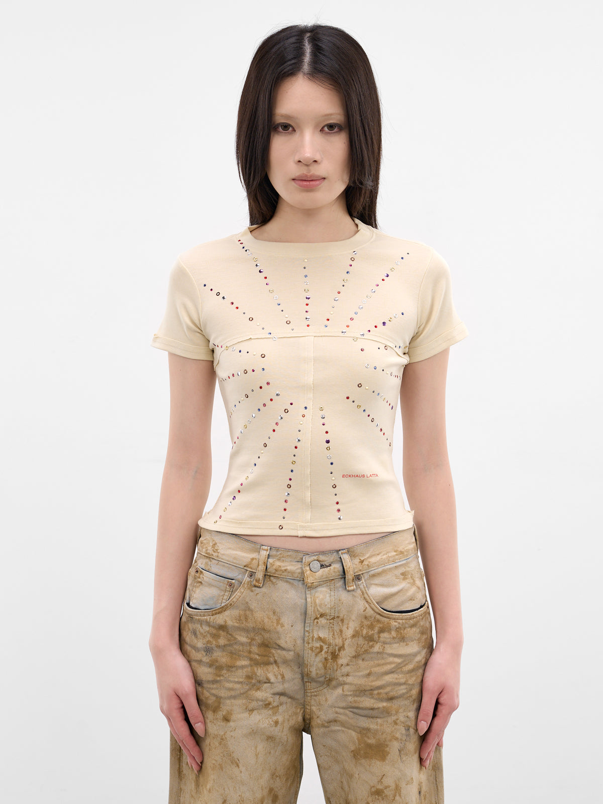 Beige Rib-Knit Baby Tee (303-EL-PS26-SUNBURST)
