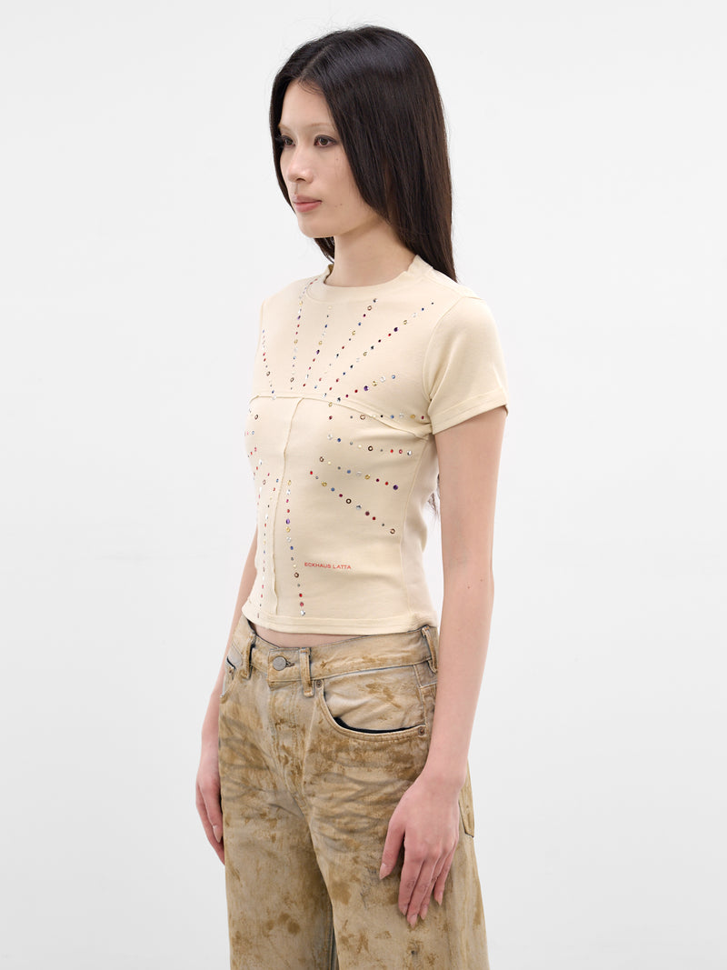 Beige Rib-Knit Baby Tee (303-EL-PS26-SUNBURST)