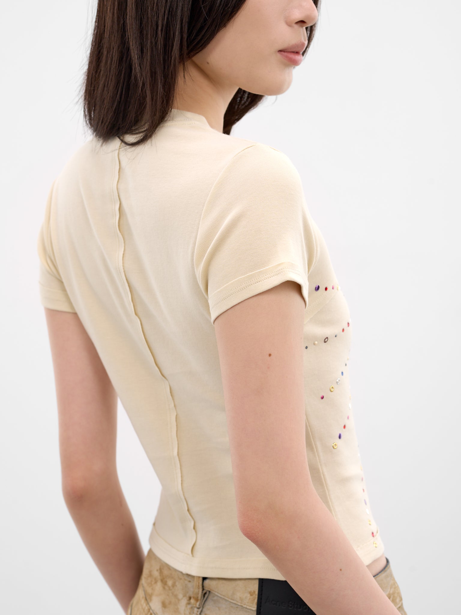 Beige Rib-Knit Baby Tee (303-EL-PS26-SUNBURST)