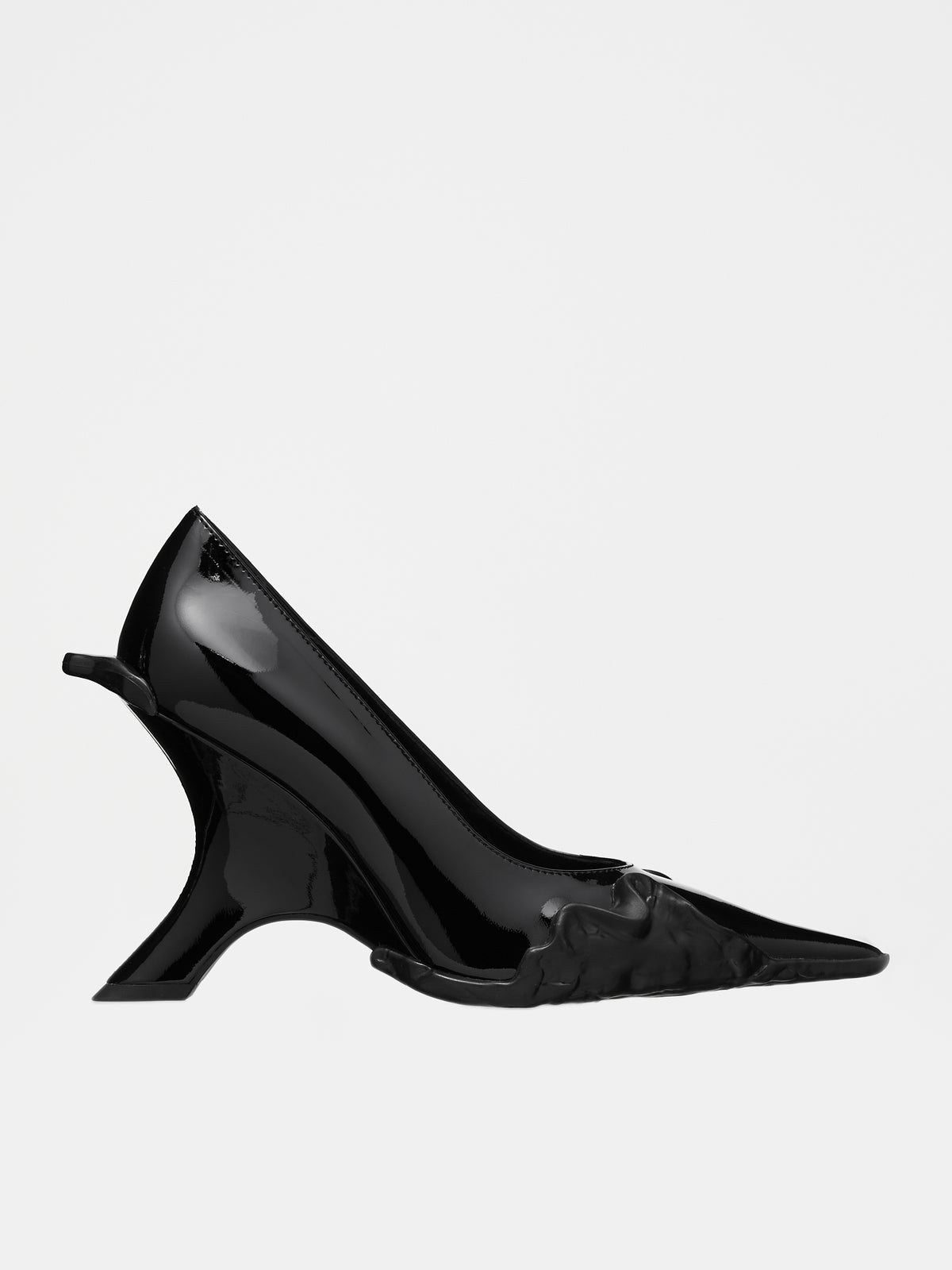 Rubbed Wedge Heels (3101201-BLACK-MATT)