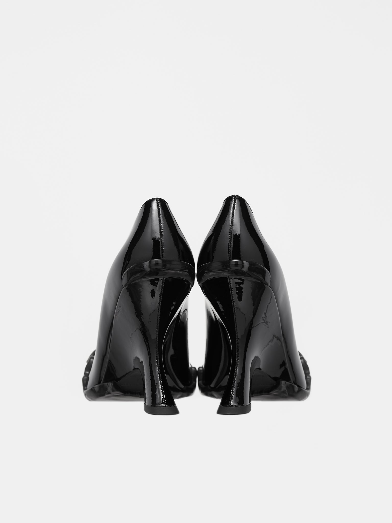 Rubbed Wedge Heels (3101201-BLACK-MATT)