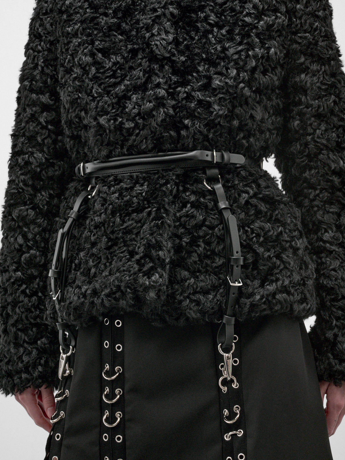 Black Leather Double Loop Belt (BBELT4T-0839-BLACK)