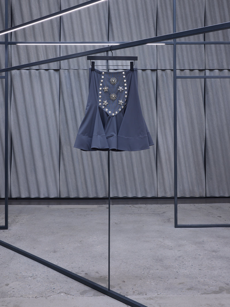 Gray Tartan Calamity Suit Skirt (3259-CALAMITY-GREY-TARTAN)