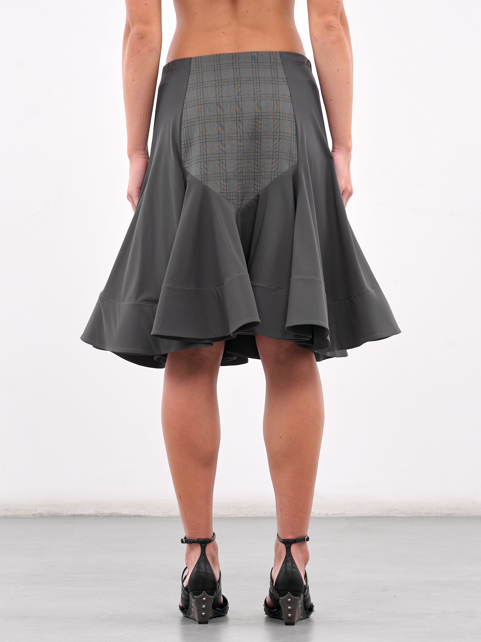 Studded Ruffle Skirt (3259-CALAMITY-GREY-TARTAN)