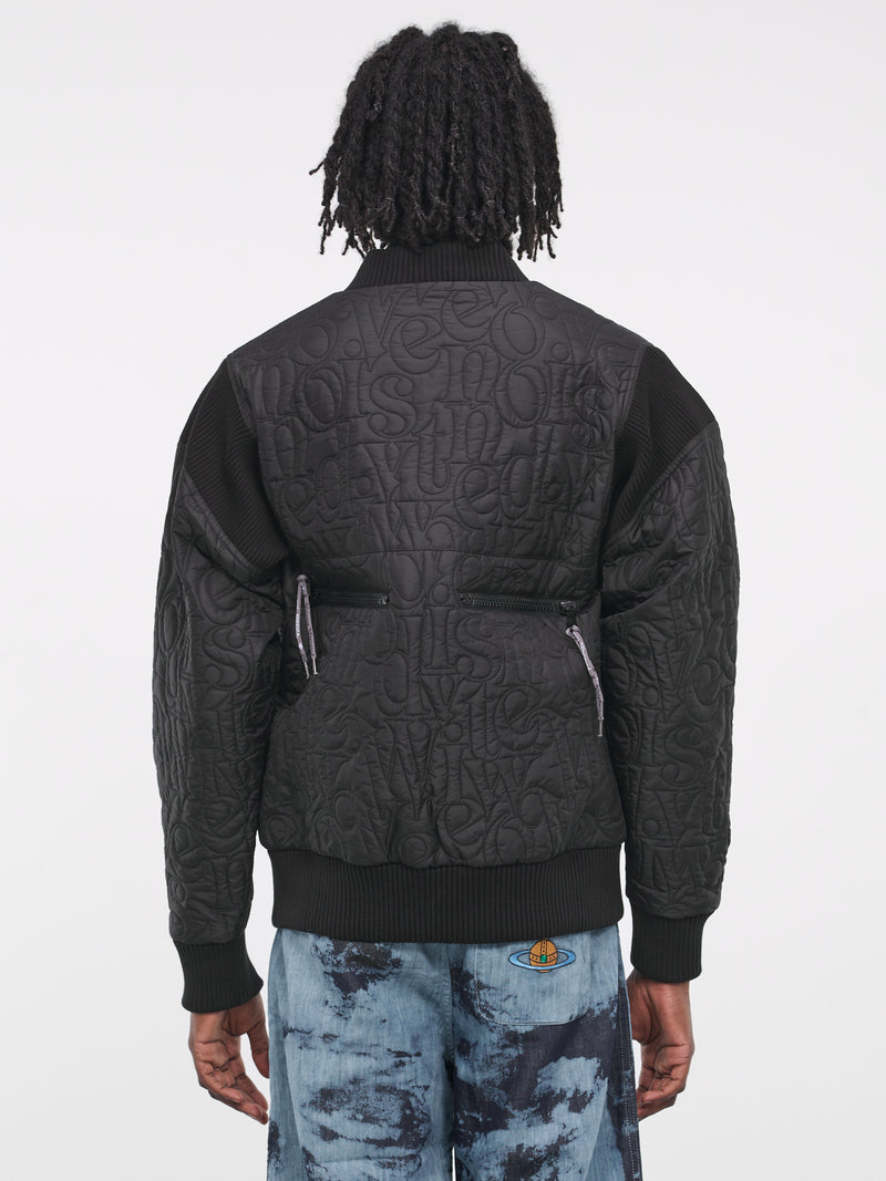 Louis Vuitton Black & Orange Monogram Reversible Bomber Jacket