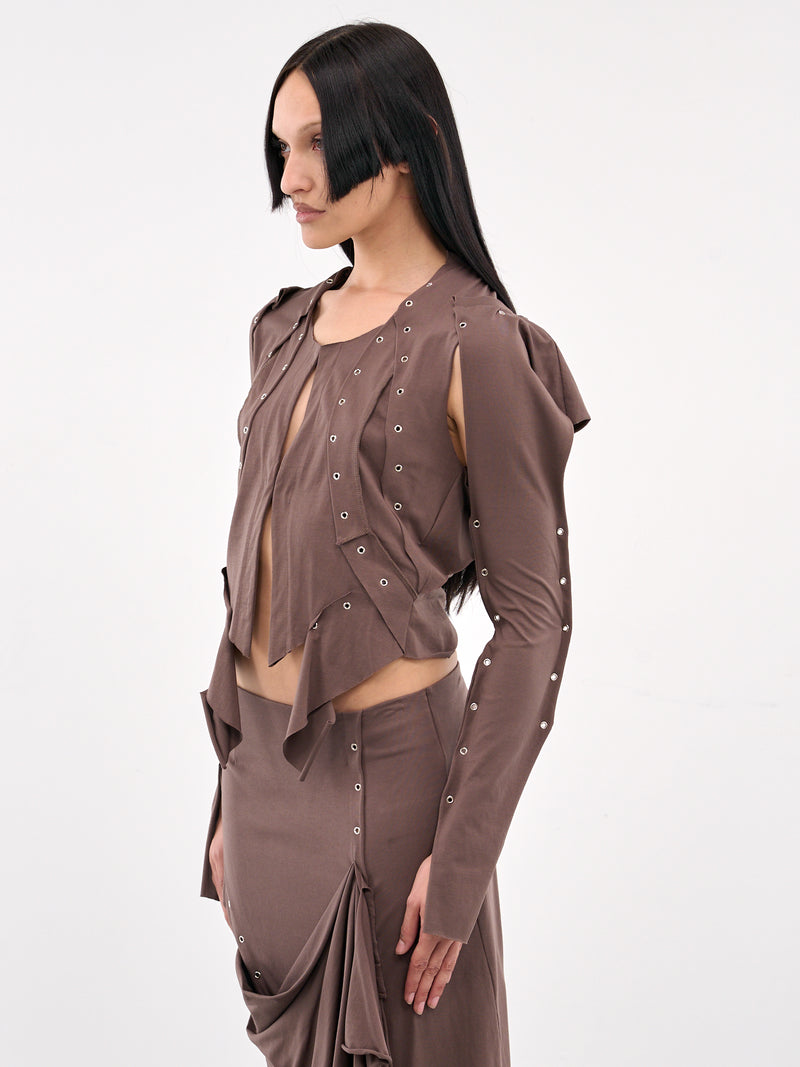 Robyn Eyelet Top (331-629-ROBYN-BROWN