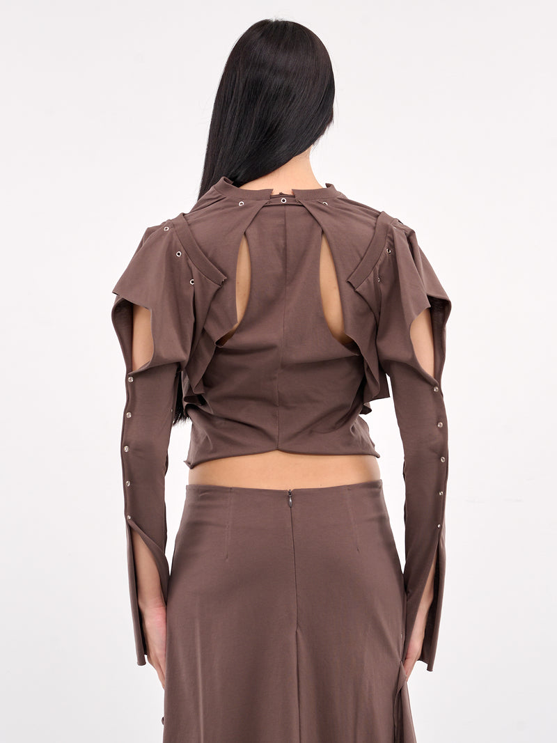 Robyn Eyelet Top (331-629-ROBYN-BROWN