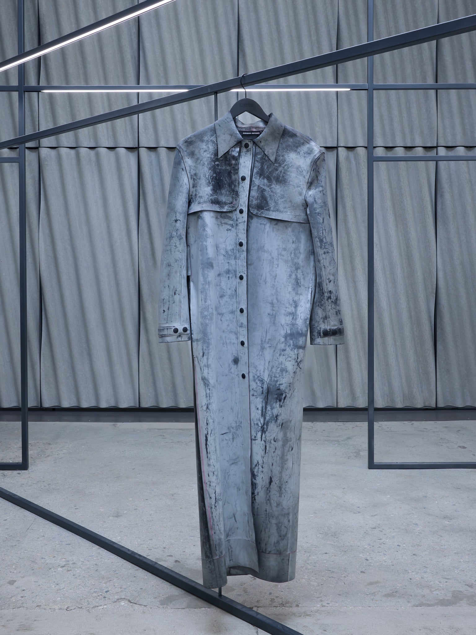 Black Latex Maxi Trench (WC056LX-LA-BLACK)