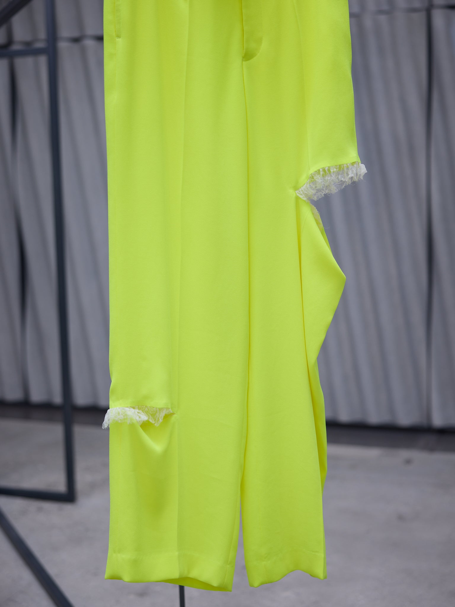 Yellow Deconstructed Slashed Tulle Trousers (UC1C1511-YELLOW)