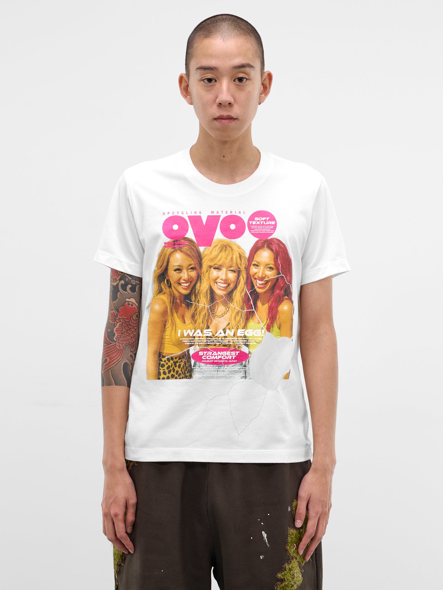 White Egg Crack Graphic Tee (33CS429-WHITE)