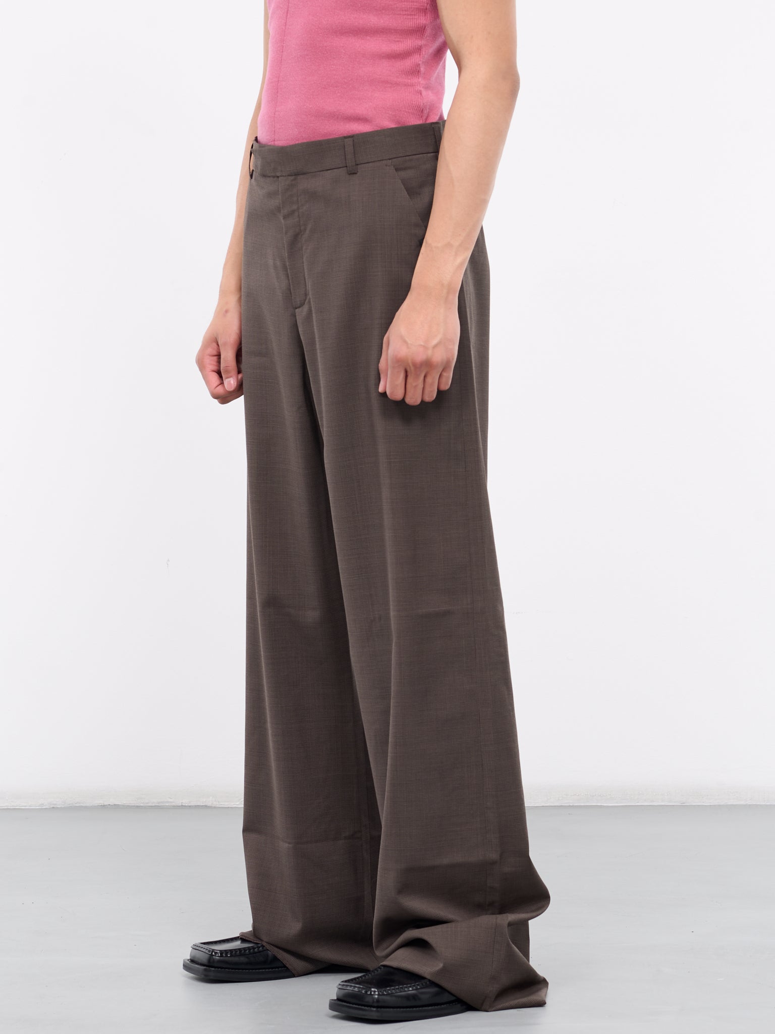 Tailored Extended Leg Trousers (347C-BROWN-HOUNDSTOOTH)