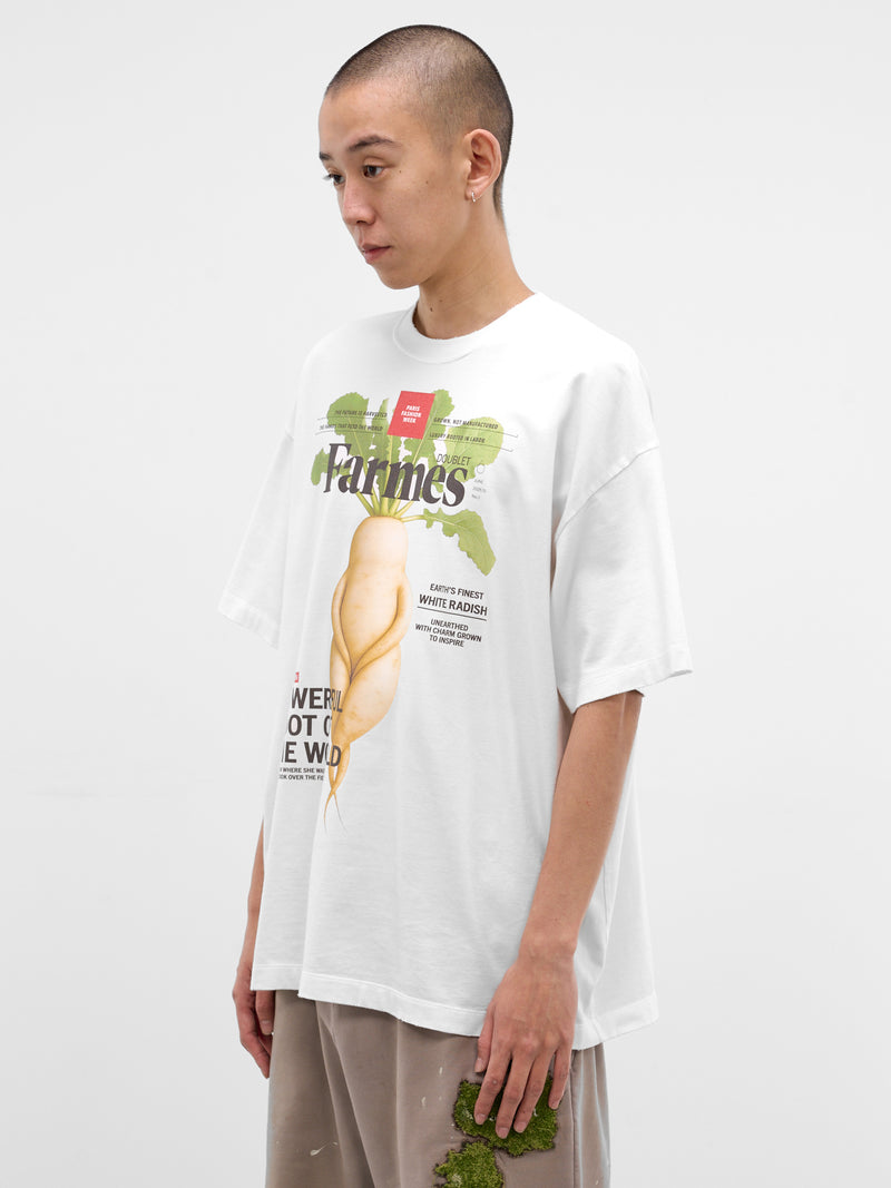 White Oversized Magazine Graphic Tee (34CS430-WHITE)