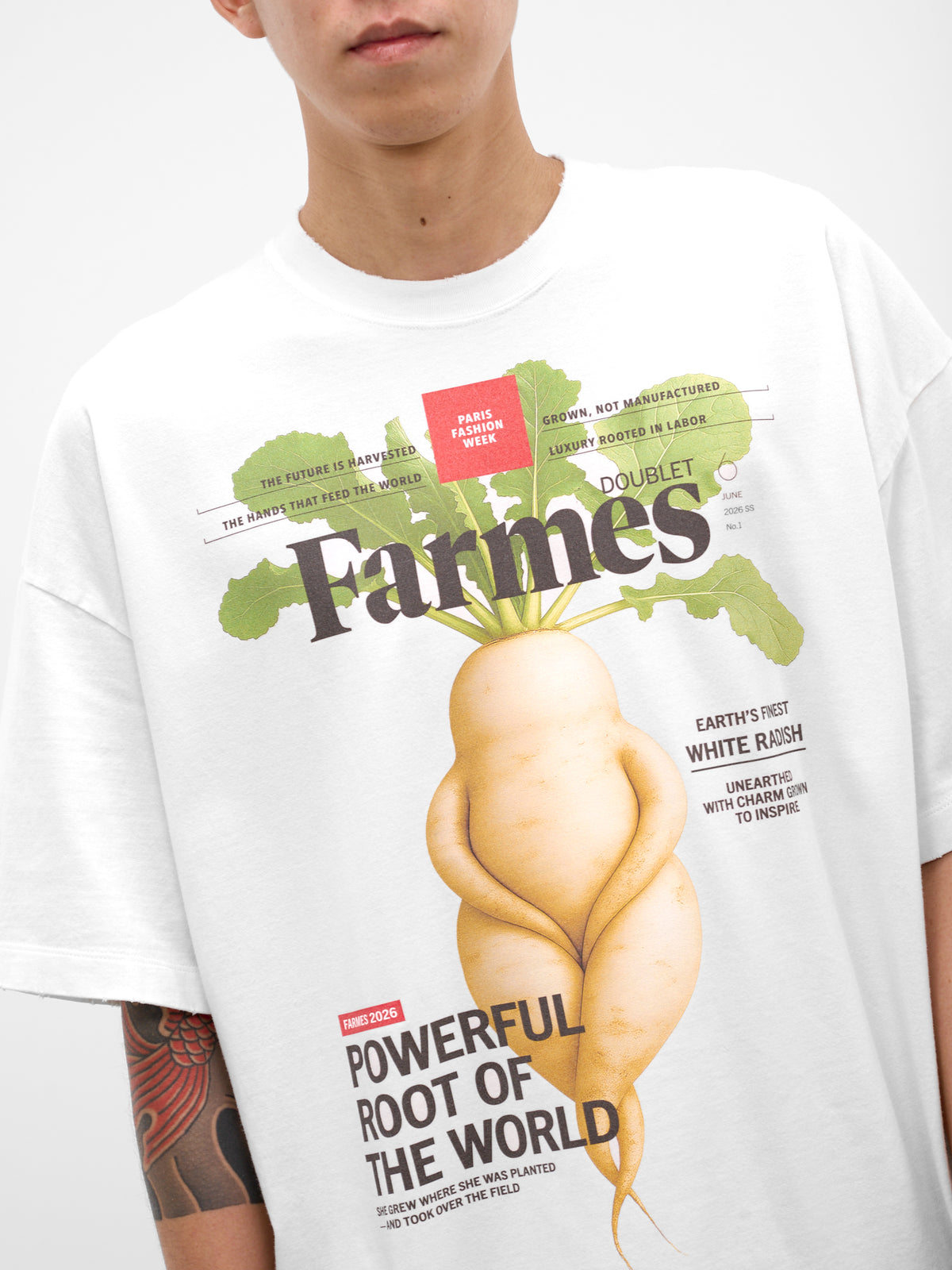 White Oversized Magazine Graphic Tee (34CS430-WHITE)