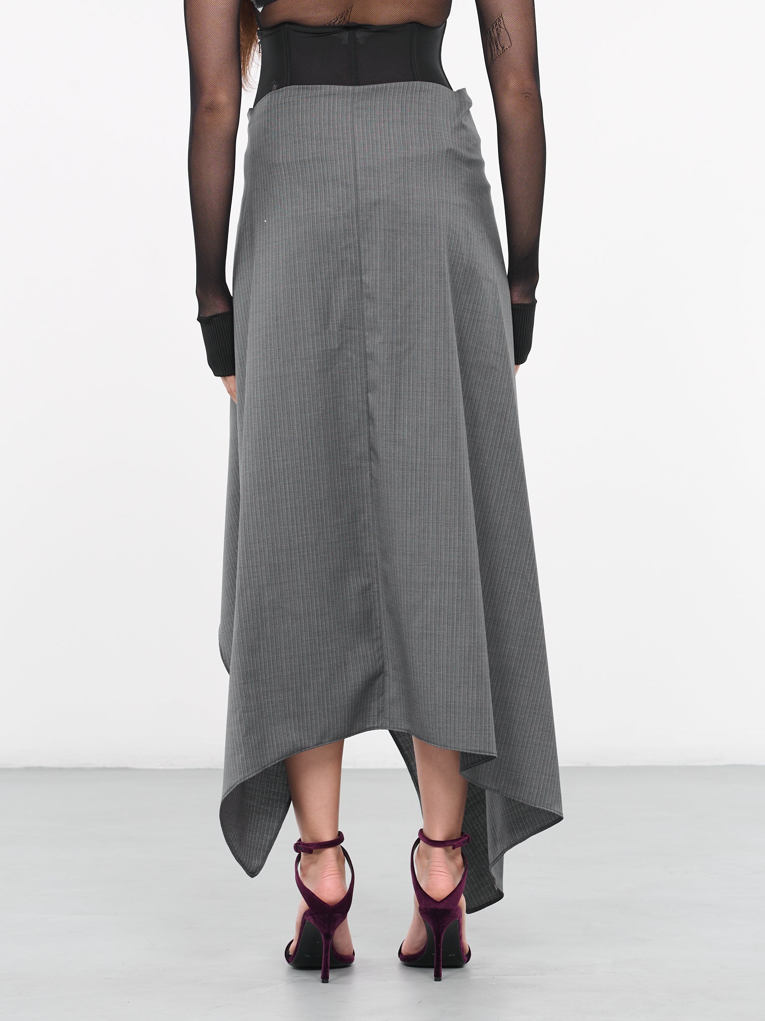 Draped Suit Skirt (35012A-VXE031-MEDIUM-GREY)