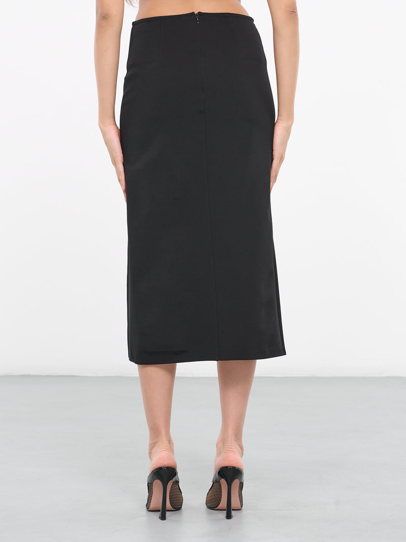 Cut-Out Knit Skirt (35021A-VXE025-001-BLACK)