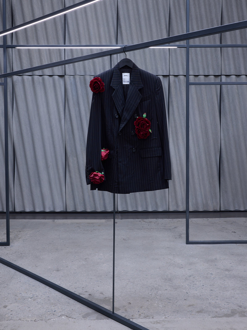 Black Rose Pinstripe Blazer (SEEN-USERS-BLAZER-ROSE)