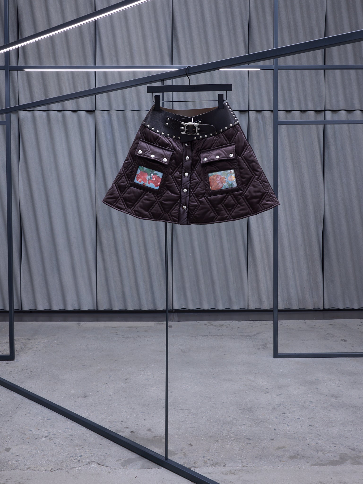 Brown Puffer Ridge Mini Skirt (3153-RIDGE-PUFFER-BROWN)