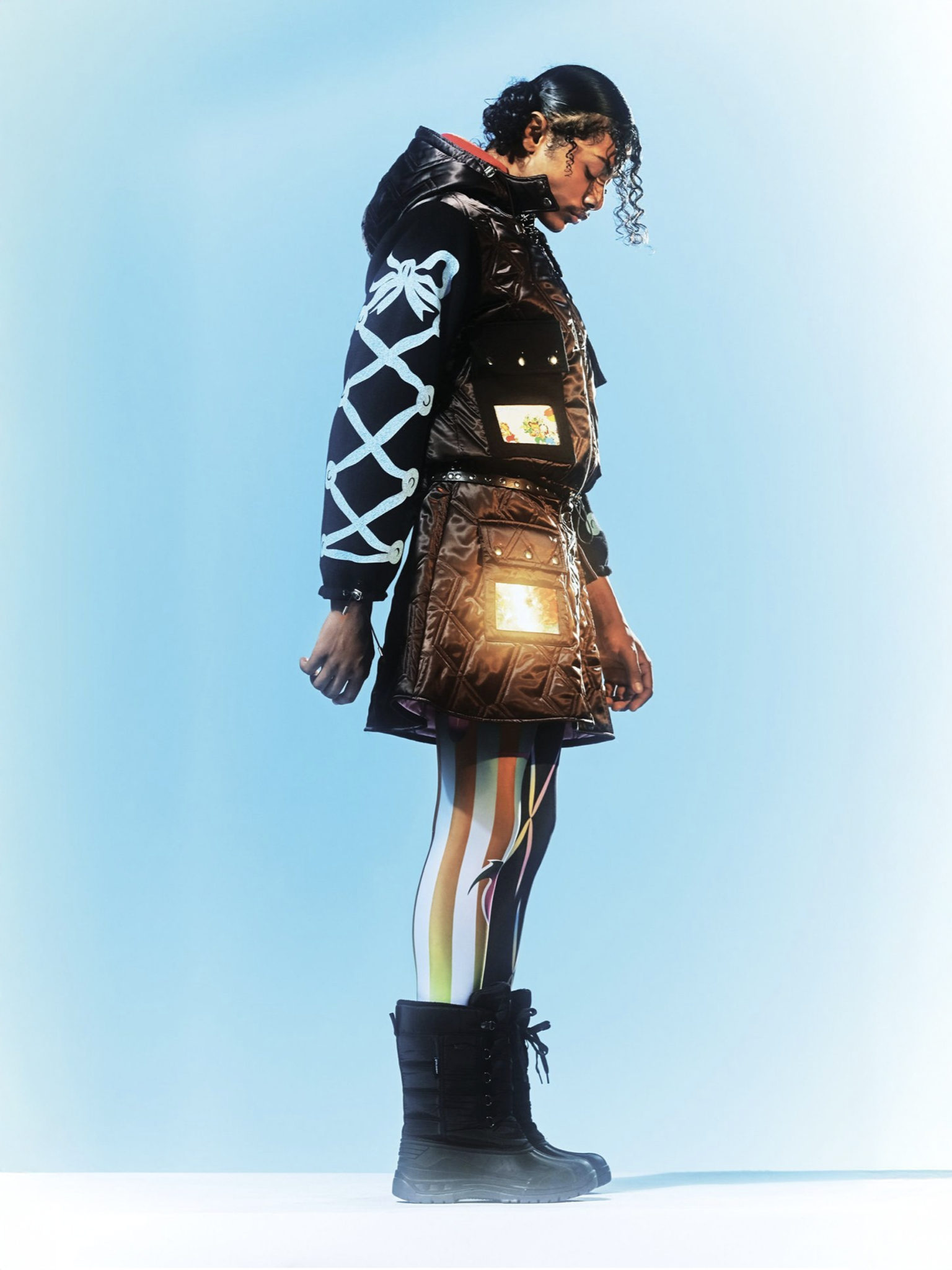 Brown Puffer Ridge Mini Skirt (3153-RIDGE-PUFFER-BROWN)