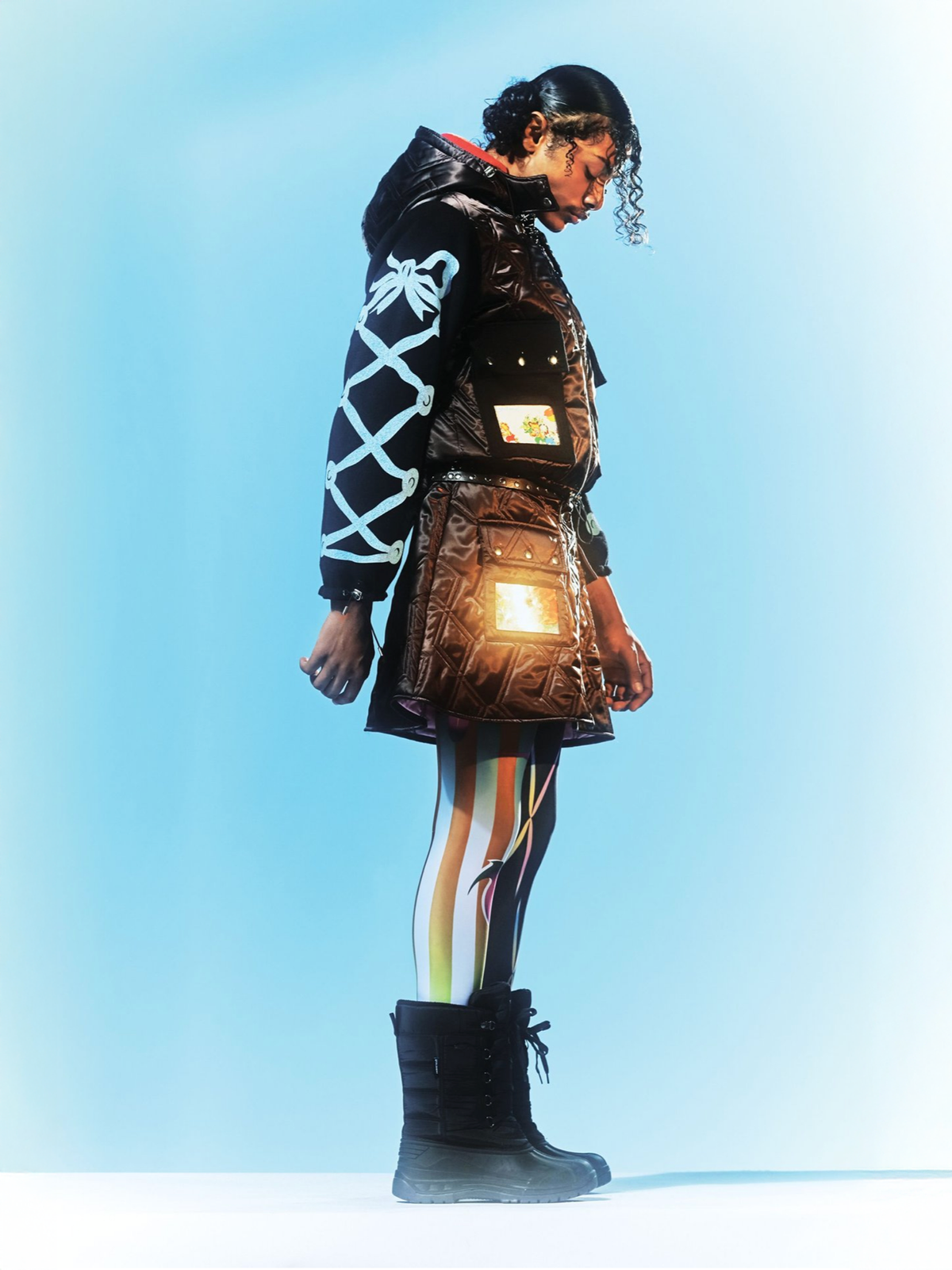 Brown Puffer Ridge Mini Skirt (3153-RIDGE-PUFFER-BROWN)