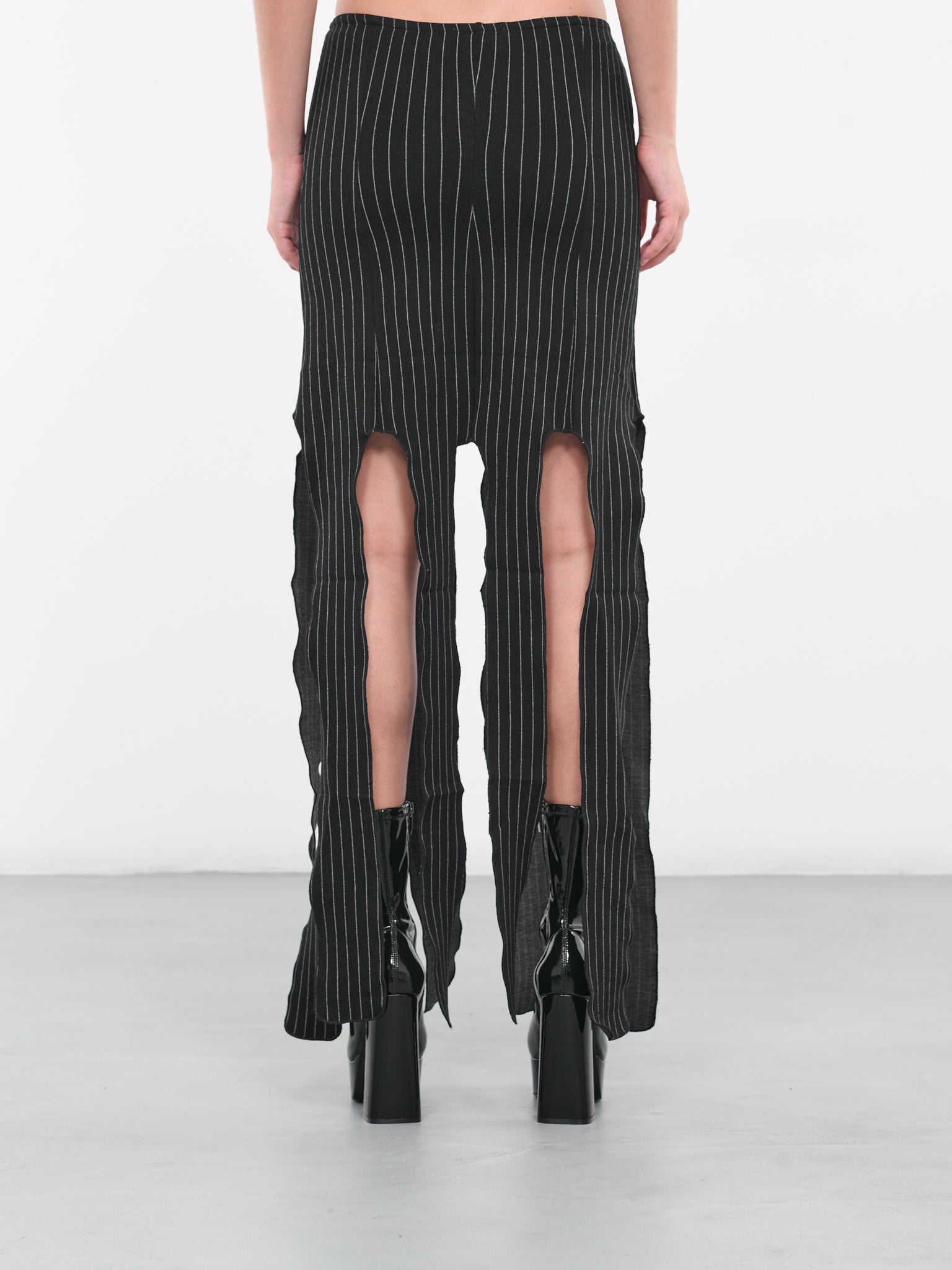 Pinstripe Maxi Skirt (NA075-BLACK-PINSTRIPE)