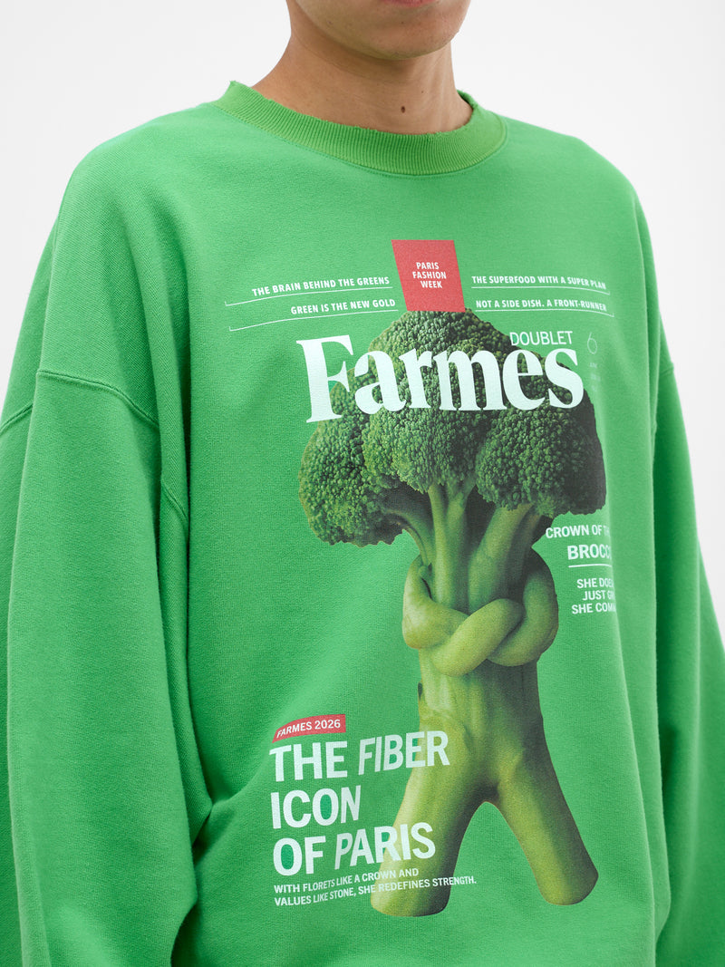 Green Oversized Magazine Graphic Sweatshirt (35CS431-GREEN)