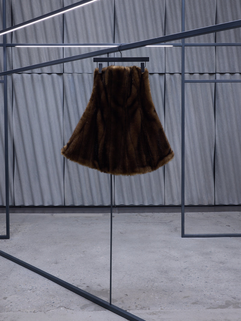 Brown Faux Fur Mini Dress (NLFD01-BROWN)