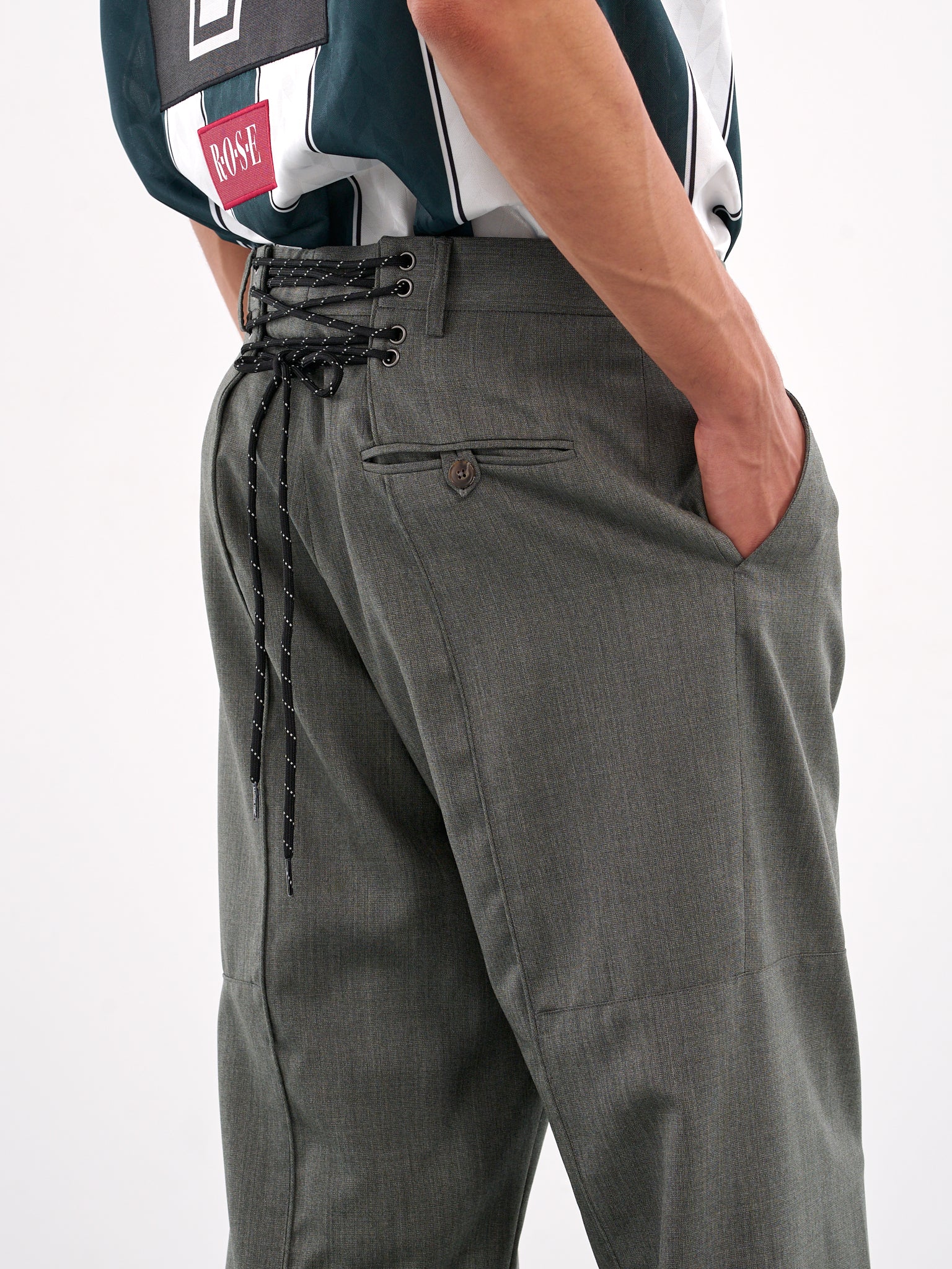 Lace-Up Trousers (367WT11415-GREEN)