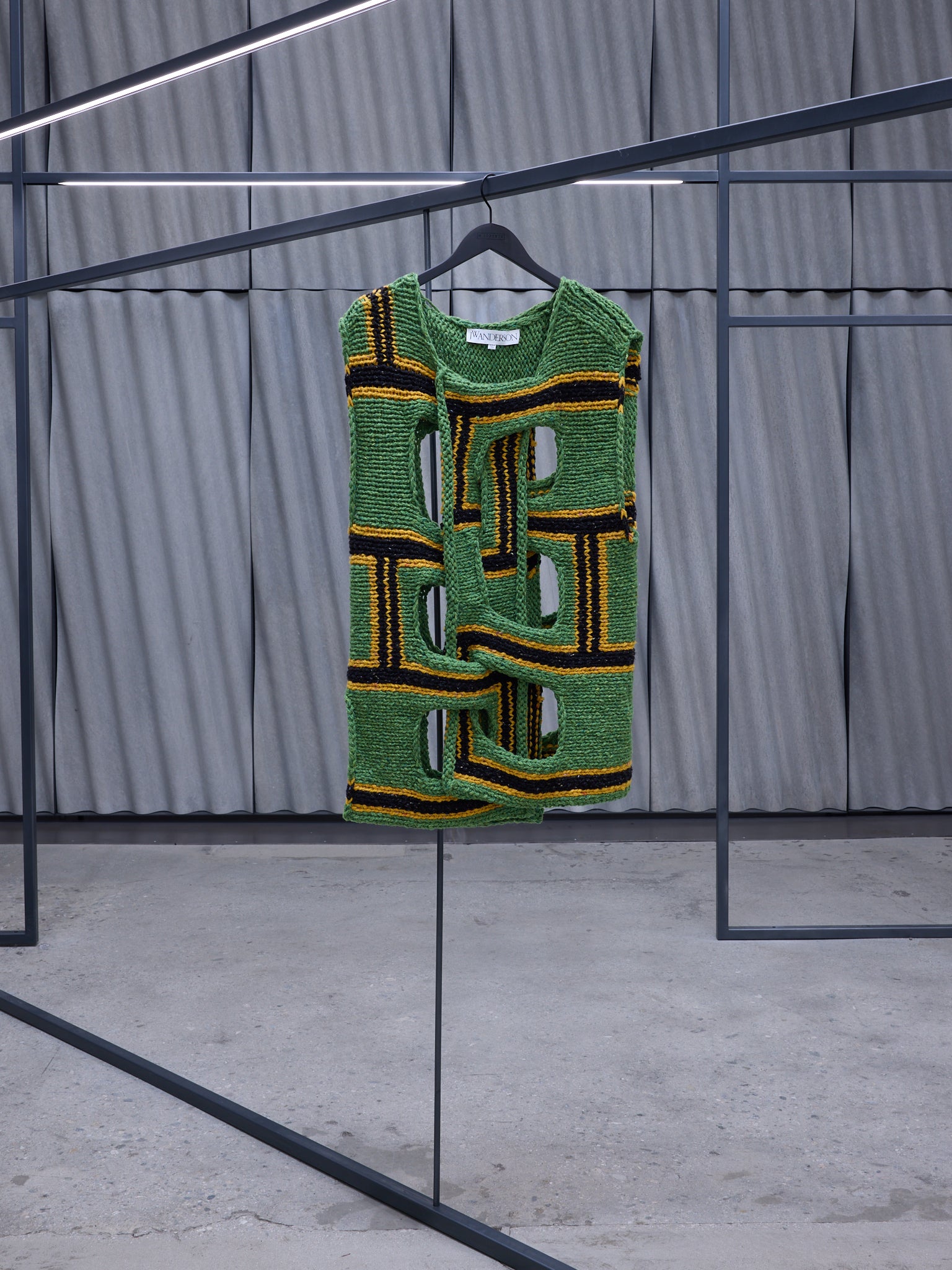 Green Interwoven Stripe Vest (KW1107-YN0319-GREEN)