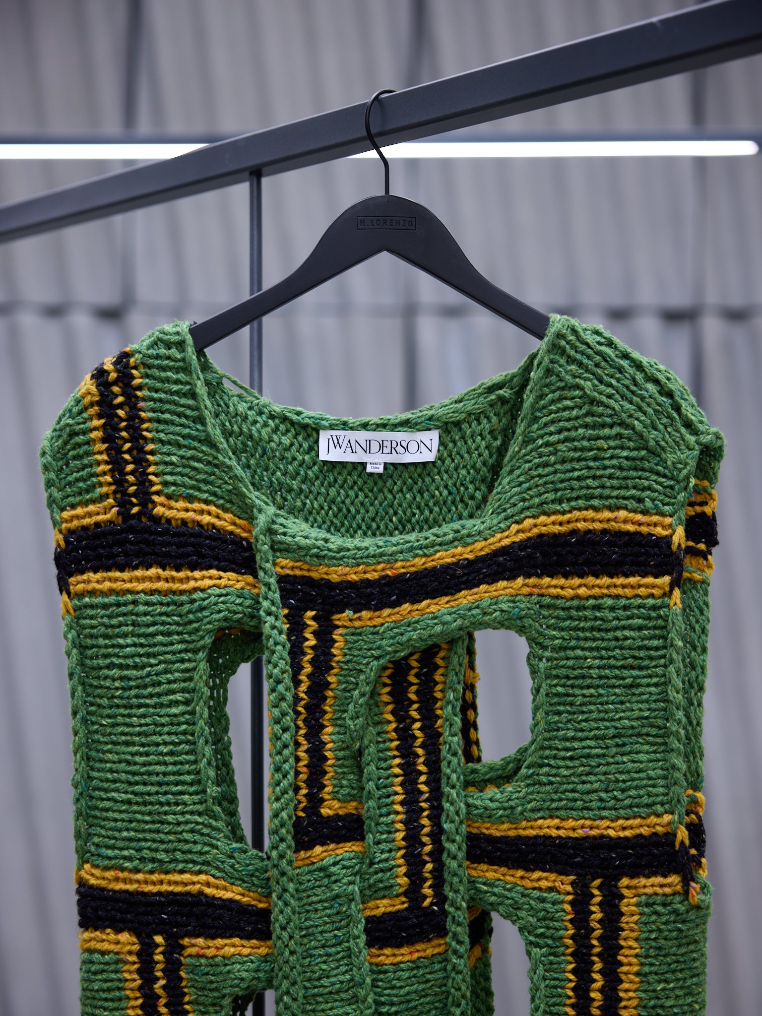 Green Interwoven Stripe Vest (KW1107-YN0319-GREEN)