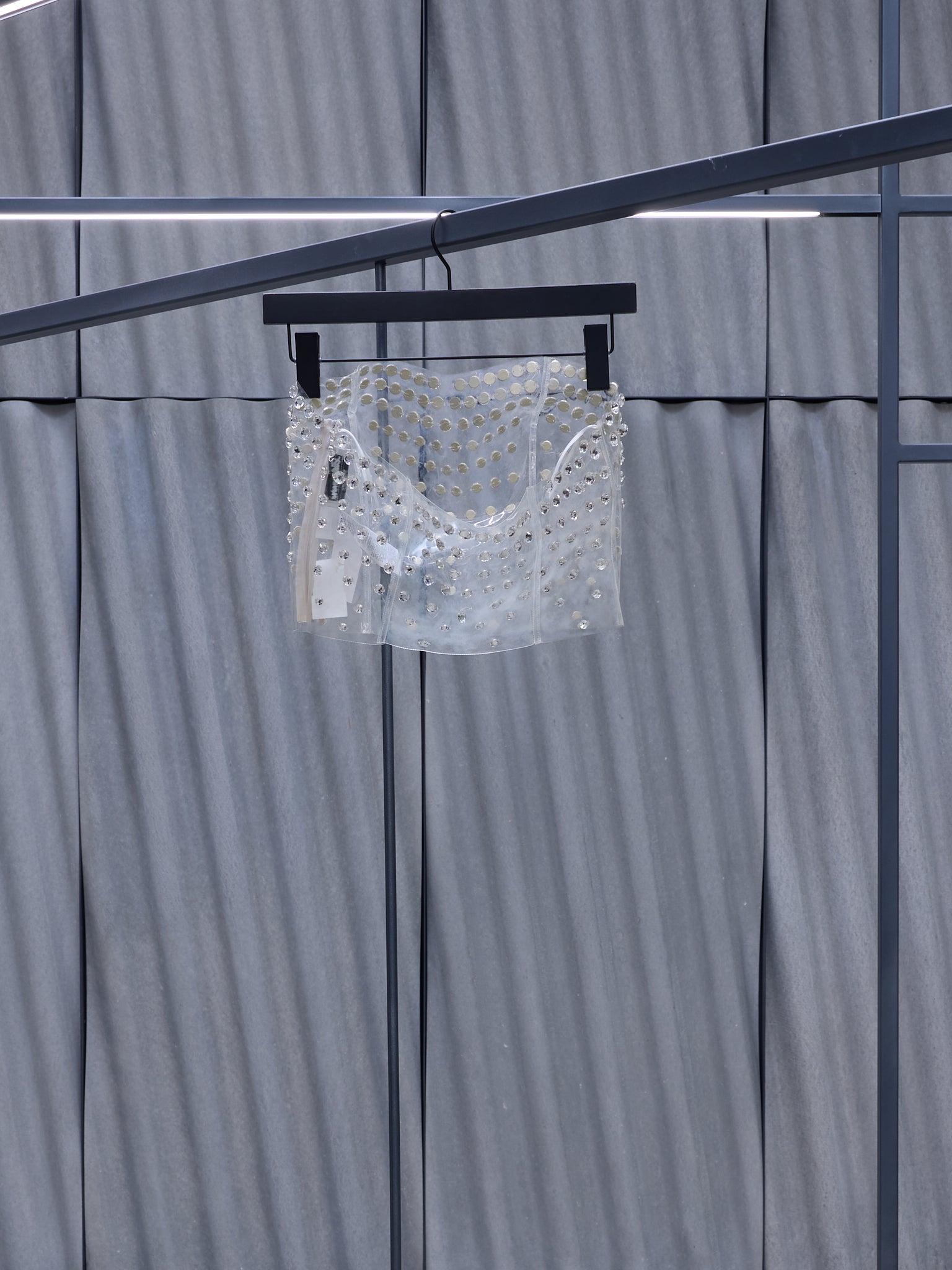 Transparent Sudded Crop Top (4C076A-N0989-TRANSPARENT)